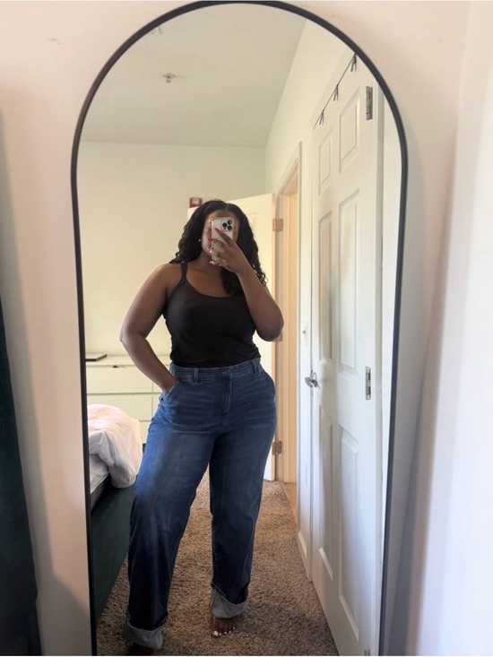 Universal Standard Denim - Universal Standard Dark Blue Wide Leg Jeans